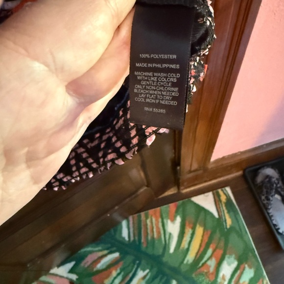 Express Black Floral Blouse with Orange Accents - Picture 5 of 9